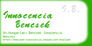 innocencia bencsek business card
